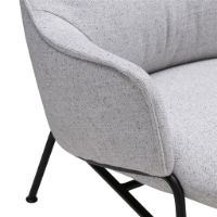 Billede af Wendelbo Aloe Loungestol inkl. Fodskammel SH: 40 cm - Sort Pulverlakeret Stål/Agata Col. 2