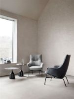 Billede af Wendelbo Aloe Loungestol inkl. Fodskammel SH: 40 cm - Sort Pulverlakeret Stål/Agata Col. 2