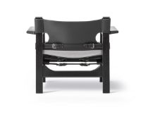 Billede af Fredericia Furniture 2226 Den Spanske Stol af Børge Mogensen SH: 33 cm - Sort Læder/Sortlakeret Eg