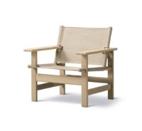 Billede af Fredericia Furniture 2031 The Canvas Chair af Børge Mogensen SH: 41,5 cm - Natur Canvas/Sæbebehandlet Eg