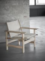 Billede af Fredericia Furniture 2031 The Canvas Chair af Børge Mogensen SH: 41,5 cm - Natur Canvas/Sæbebehandlet Eg