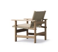 Billede af Fredericia Furniture 2031 The Canvas Chair af Børge Mogensen SH: 41,5 cm - Natur Canvas/Lys Olieret Eg