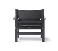 Billede af Fredericia Furniture 2031 The Canvas Chair af Børge Mogensen SH: 41,5 cm - Sort Canvas/Sortlakeret Eg