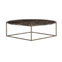 Billede af Wendelbo Circle Coffee Table Ø: 100 cm - Brown Emperador Marble/Brass