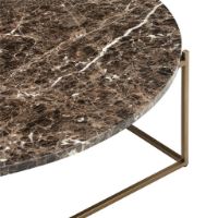 Billede af Wendelbo Circle Coffee Table Ø: 100 cm - Brown Emperador Marble/Brass
