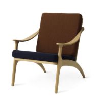 Billede af Warm Nordic Lean Back Lounge Chair SH: 41 cm - Oak/Blue/Brown