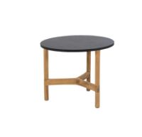 Billede af Cane-line Outdoor Twist Sofabord Lille Ø: 45 cm - Dark Grey/Teak