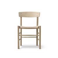 Billede af Fredericia Furniture 3239 J39 Mogensen Spisebordsstol SH: 46,5 cm - Sæbebehandlet Eg/Natur Flet 