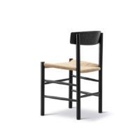 Billede af Fredericia Furniture 3239 J39 Mogensen Spisebordsstol SH: 46,5 cm - Sortlakeret Eg/Natur Flet