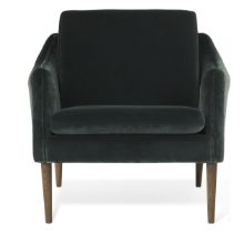 Billede af Warm Nordic Mr. Olsen Lounge Chair SH: 46 cm - Smoked Oak/Dark Petrol