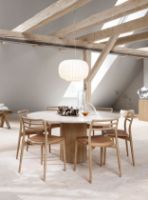 Billede af Vipp 495 Cabin Round Table Ø: 150 cm - Light Oak/Grey Marble 