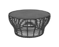 Billede af Cane-line Outdoor Basket Sofabord Stor Ø: 95 cm - Fossil Black Ceramic/Graphite Weave