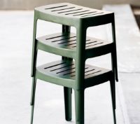 Billede af Cane-line Outdoor Cut Skammel H: 40 cm - Dark Green Aluminium