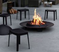 Billede af Cane-line Outdoor Cut Skammel H: 40 cm - Black Aluminium
