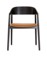 Billede af Andersen Furniture AC2 Stol SH: 43,5 cm - Eg Sort Lak/Cognac Læder
