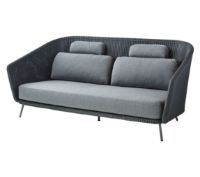 Billede af Cane-line Outdoor Mega 2 Pers. Sofa inkl. AirTouch Hyndesæt L: 203 cm - Graphite/Weave