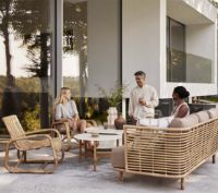 Billede af Cane-line Outdoor Sense 3 Pers. Sofa inkl. AirTouch Hyndesæt L: 220 cm - Natural Weave/Taupe 