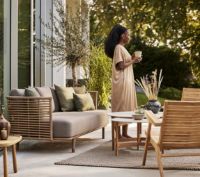 Billede af Cane-line Outdoor Sense 3 Pers. Sofa inkl. AirTouch Hyndesæt L: 220 cm - Natural Weave/Taupe 