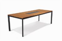 Billede af Mindo 101 Dining Table 222x90 cm - Dark Grey/Teak/Opium Black