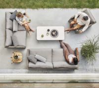 Billede af Cane-line Outdoor Diamond 2 Pers. Sofa inkl. Natté Hyndesæt L: 150 cm - Taupe/Soft Rope