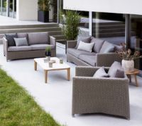 Billede af Cane-line Outdoor Diamond 2 Pers. Sofa inkl. Natté Hyndesæt L: 150 cm - Taupe/Soft Rope