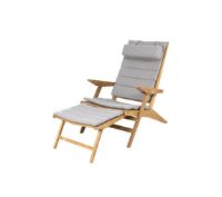 Billede af Cane-line Outdoor Flip Dækstol inkl. Hyndesæt SH: 37 cm - Teak/Light Grey