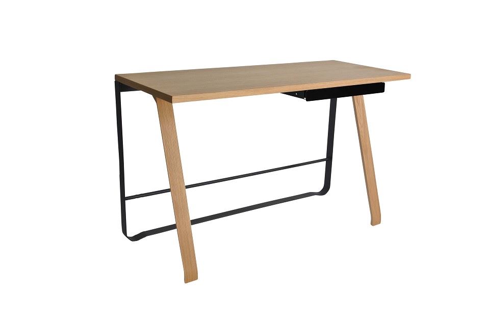 Billede af Bent Hansen Hemingway Skrivebord m. Opladerstation & Skuffe L: 120 cm - Matlakeret Eg