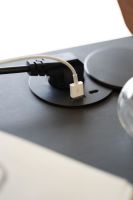 Billede af Bent Hansen Hemingway Skrivebord m. Opladerstation & Skuffe L: 120 cm - Matlakeret Eg/Black Linoleum