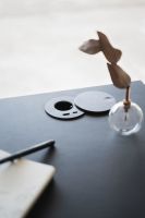 Billede af Bent Hansen Hemingway Skrivebord m. Opladerstation & Skuffe L: 120 cm - Matlakeret Eg/Smokey Blue Linoleum