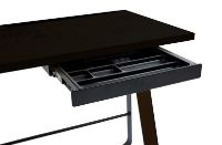 Billede af Bent Hansen Hemingway Skrivebord m. Opladerstation & Skuffe L: 120 cm - Sortlakeret Bøg/Conifer Green Linoleum