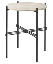 Billede af GUBI TS Outdoor Side Table Ø: 40 cm - White/Steel