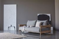 Billede af Innovation Living Malloy Wood Sofa Bed B: 230 cm - Lakeret Eg/533 Bouclé Ash Grey