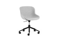 Billede af Normann Copenhagen Hyg Drejestol m. Højdejustering Fuldpolstret SH: 46 cm - Partner/Sort Aluminium