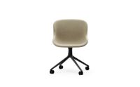 Billede af Normann Copenhagen Hyg Drejestol m. Hjul Fuldpolstret SH: 46 cm - Upminster/Sort Aluminium