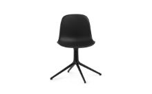 Billede af Normann Copenhagen Form Drejestol SH: 44cm - Sort Læder/Sort Aluminium