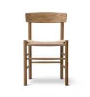 Billede af Fredericia Furniture 3239 J39 Mogensen Spisebordsstol SH: 46,5 cm - Olieret Eg/Natur Flet