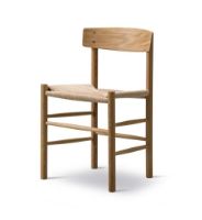 Billede af Fredericia Furniture 3239 J39 Mogensen Spisebordsstol SH: 46,5 cm - Olieret Eg/Natur Flet