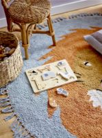 Billede af Bloomingville Mini Leroy Tæppe Bomuld Ø: 130 cm - Blå OUTLET