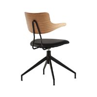 Billede af Vermund VL119 Spisebordsstol SH: 46 cm - Sort Stel/Olieret Eg/Sort Sierra Læder 