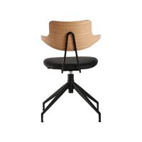 Billede af Vermund VL119 Spisebordsstol SH: 46 cm - Sort Stel/Olieret Eg/Sort Sierra Læder 