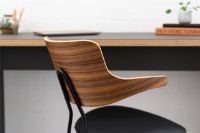 Billede af Vermund VL119 Kontorstol m. Hjul  - Sort Stel/Olieret Valnød/Sort Sierra Læder