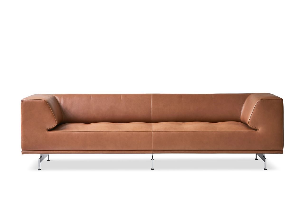 Billede af Fredericia Furniture 4511 Delphi 3 Pers. Sofa L: 240 cm - Cognac 95/Aluminium