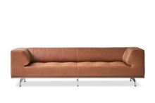 Billede af Fredericia Furniture 4511 Delphi 3 Pers. Sofa L: 240 cm - Cognac 95/Aluminium