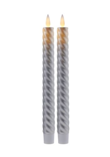 Sirius Sara Tall Wave 2 stk H: 25 cm Bevægelig flamme - Sølv
