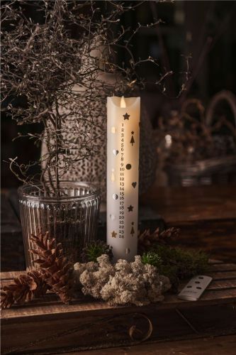 Sirius Sara Kalenderlys LED H: 29 cm - Icons/Hvid