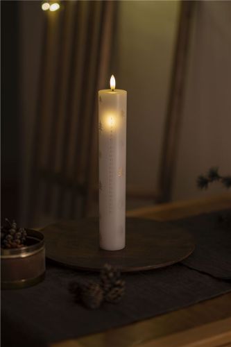 Sirius Sara Kalenderlys LED H: 29 cm - Hvid/Sølv/Guld