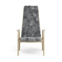 Billede af Swedese Lamini Børnestol SH: 32 cm - Lakeret Eg/Fåreskind Grå