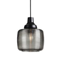 Billede af Design By Us New Wave Stripe Pendant Ø: 21 cm - Smoke/Black