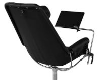 Billede af Bruno Mathsson Mi 466 Jetson 66 Lænestol inkl. Læsebord SH: 32 cm - Sort Læder/Forkromet Stål