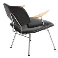 Billede af Vermund Larsen VL135 Cosy Loungestol m. armlæn SH: 40 cm - Sierra Sort/Krom